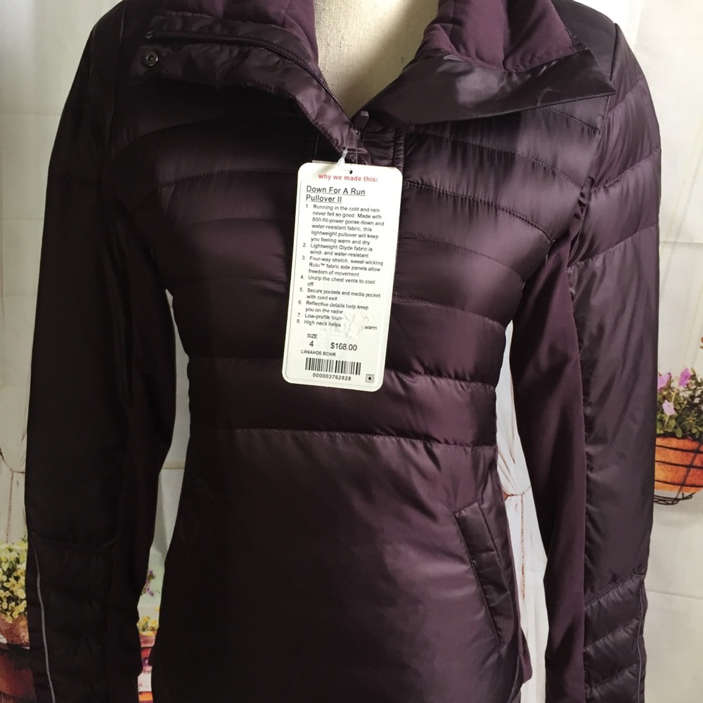 NWT BLACK CHERRY DOWN FOR A RUN PULLOVER LULULEMON - Picture 2 of 5